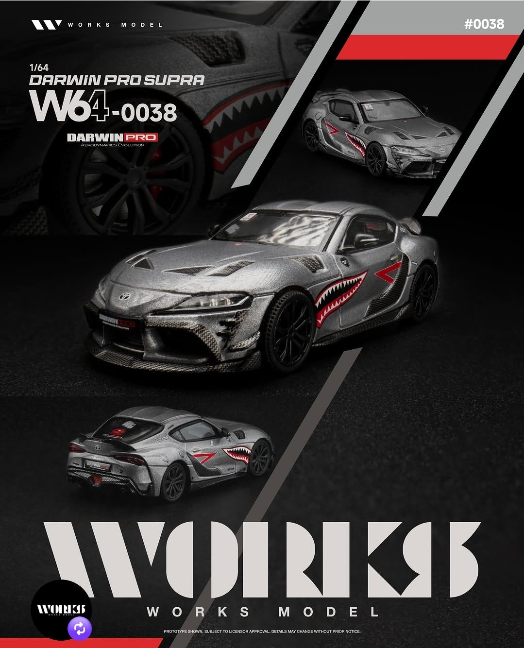 *Pre-Order* Works Model W64-0038 Darwin Pro Supra Carbon Grey