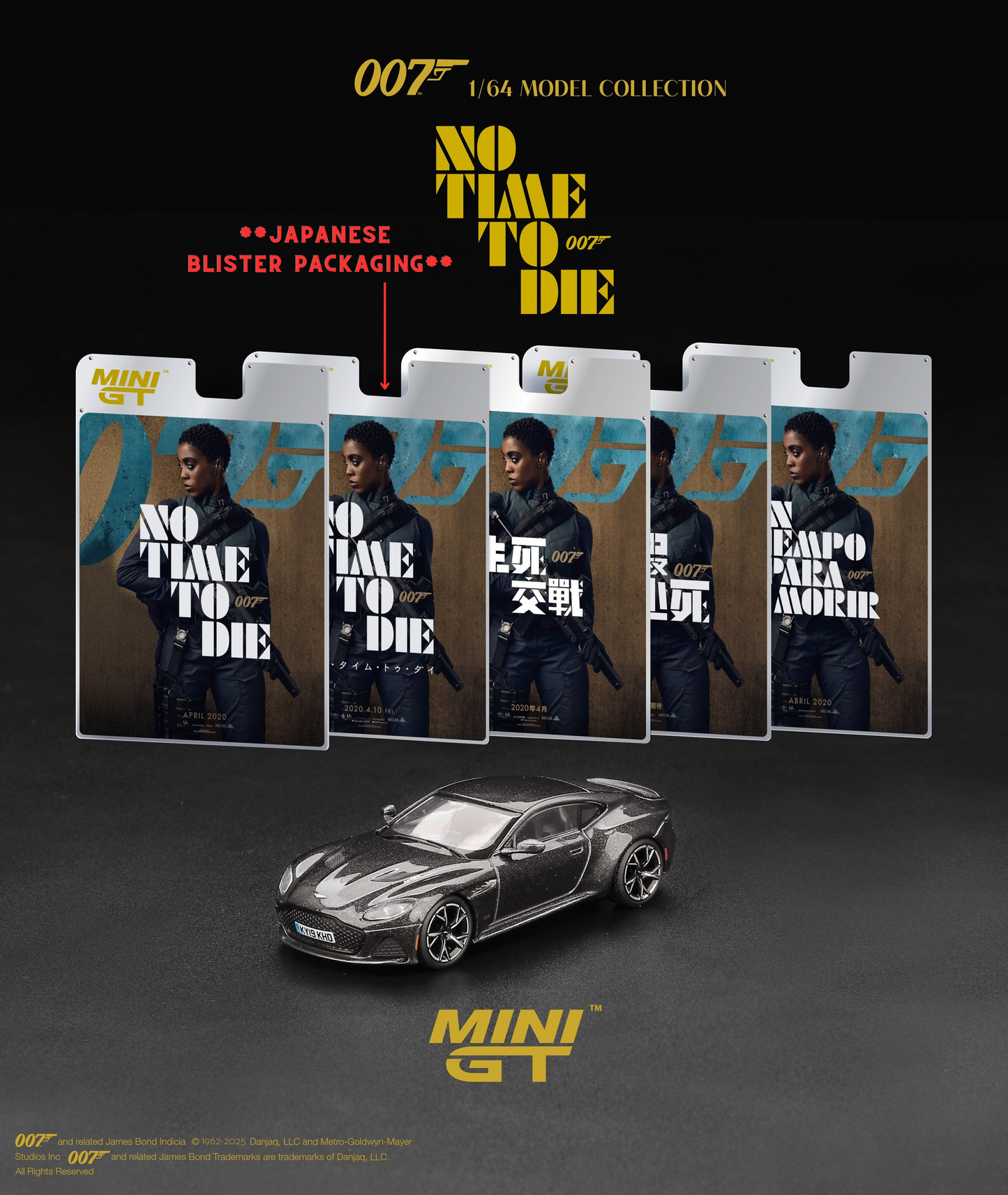 Mini GT No.904 Aston Martin DBS “No Time To Die” - Japanese Blister Packaging