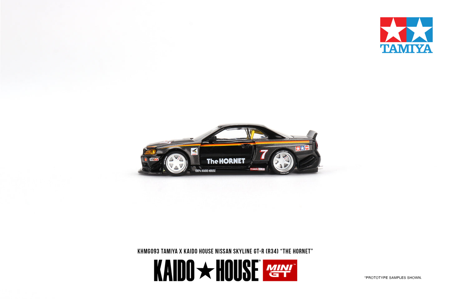 Mini GT x Kaido House No.093 Nissan Skyline GT-R (R34) TAMIYA x KAIDO HOUSE "The Hornet"