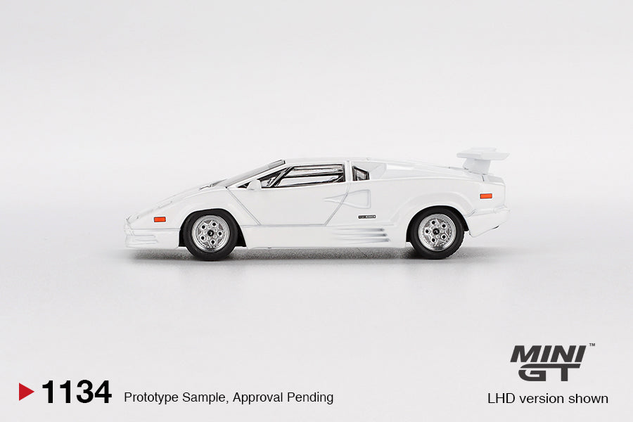 *Pre-Order* Mini GT No.1134 Lamborghini Countach 25th Anniversary White