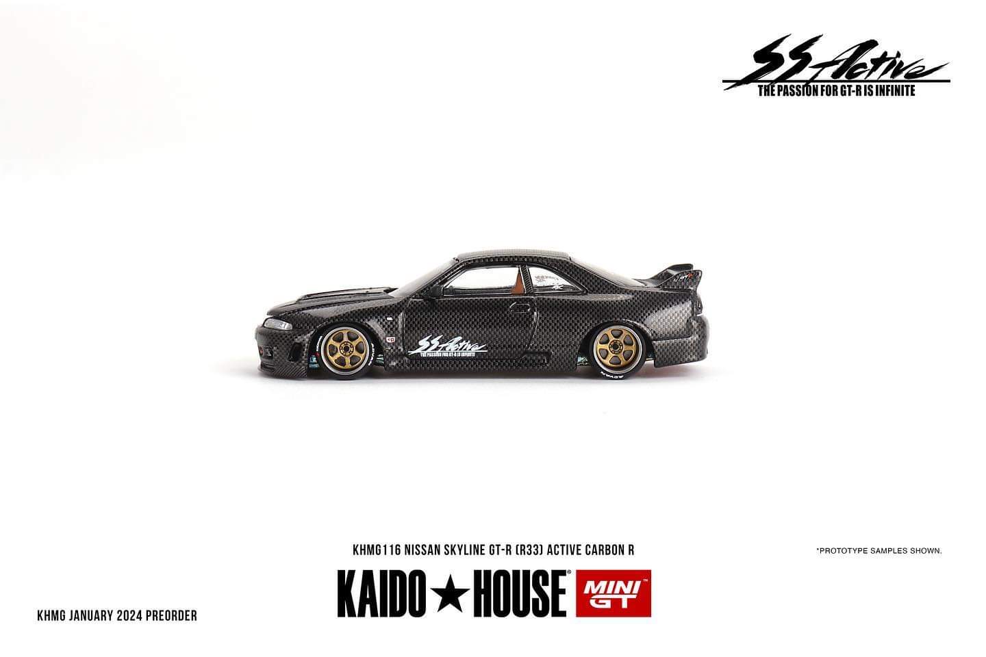 Mini GT x Kaido House No.116 Nissan Skyline GT-R (R33) Active Carbon R V1