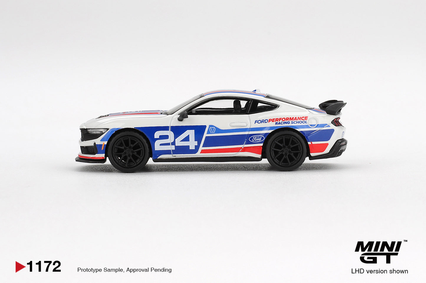 *Pre-Order* Mini GT No.1172 Ford Mustang Dark Horse #24 Ford Performance Racing School