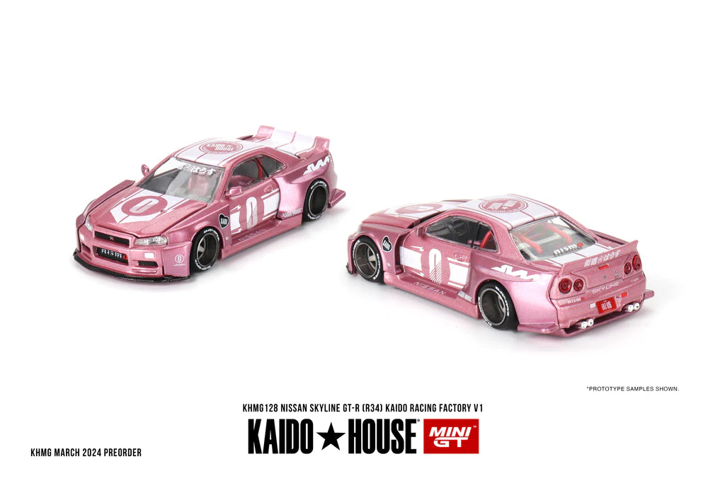 Mini GT x Kaido House No.128 Nissan Skyline GT-R (R34) Kaido Racing Factory V1