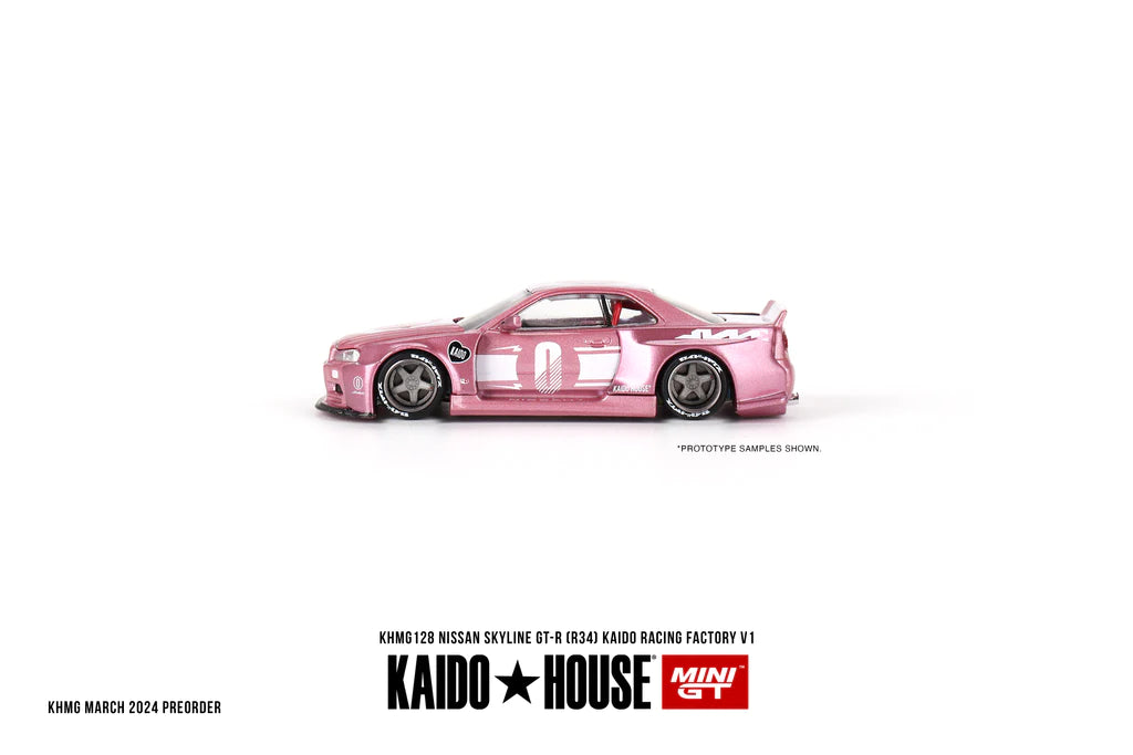 Mini GT x Kaido House No.128 Nissan Skyline GT-R (R34) Kaido Racing Factory V1