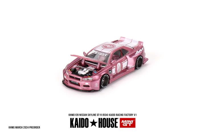 Mini GT x Kaido House No.128 Nissan Skyline GT-R (R34) Kaido Racing Factory V1