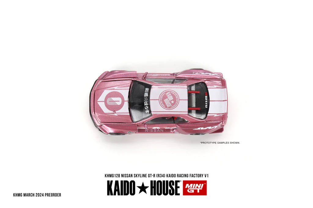 Mini GT x Kaido House No.128 Nissan Skyline GT-R (R34) Kaido Racing Factory V1