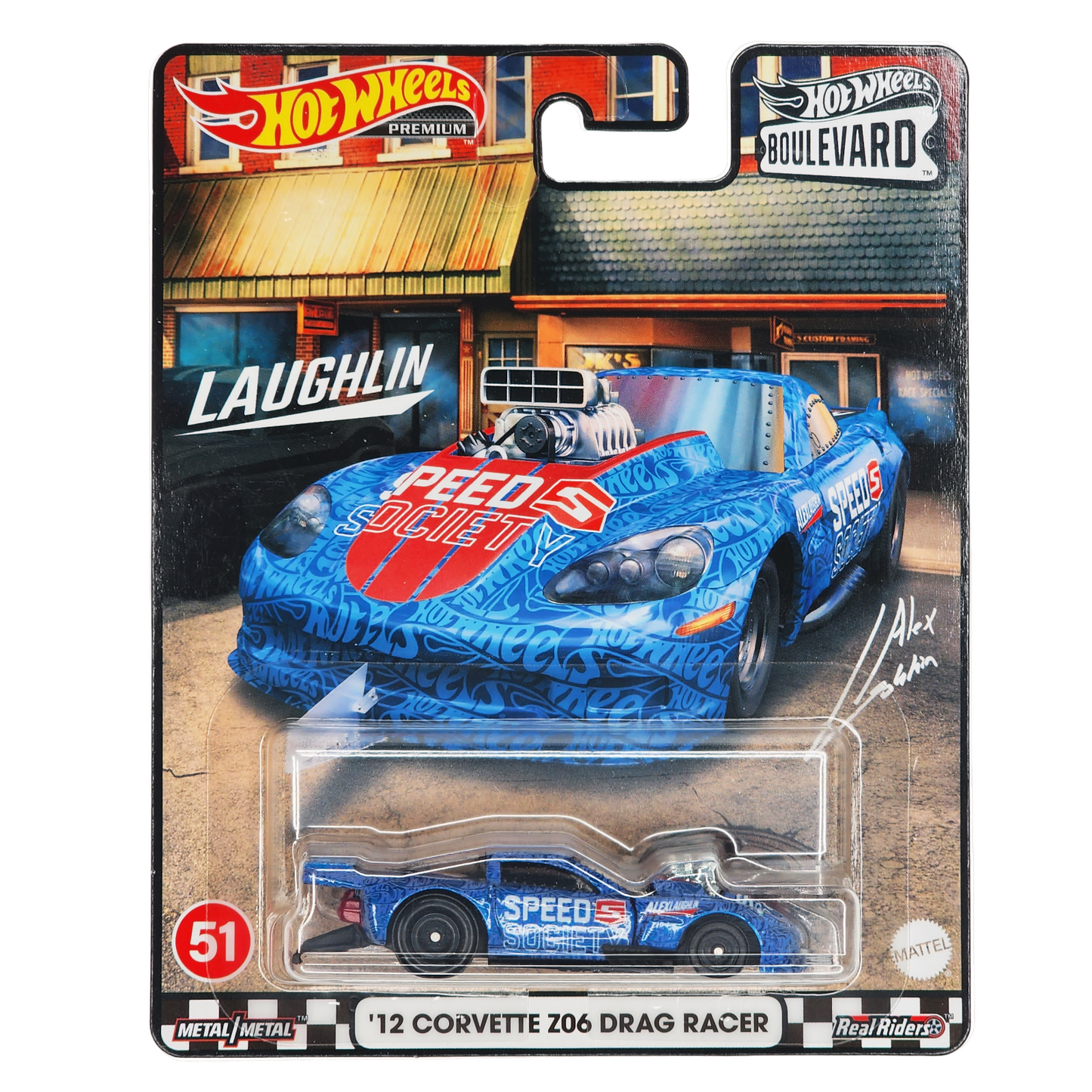 Hot Wheels Premium Boulevard Series #51 '12 Corvette Z06 Drag Racer - Japanese Stock