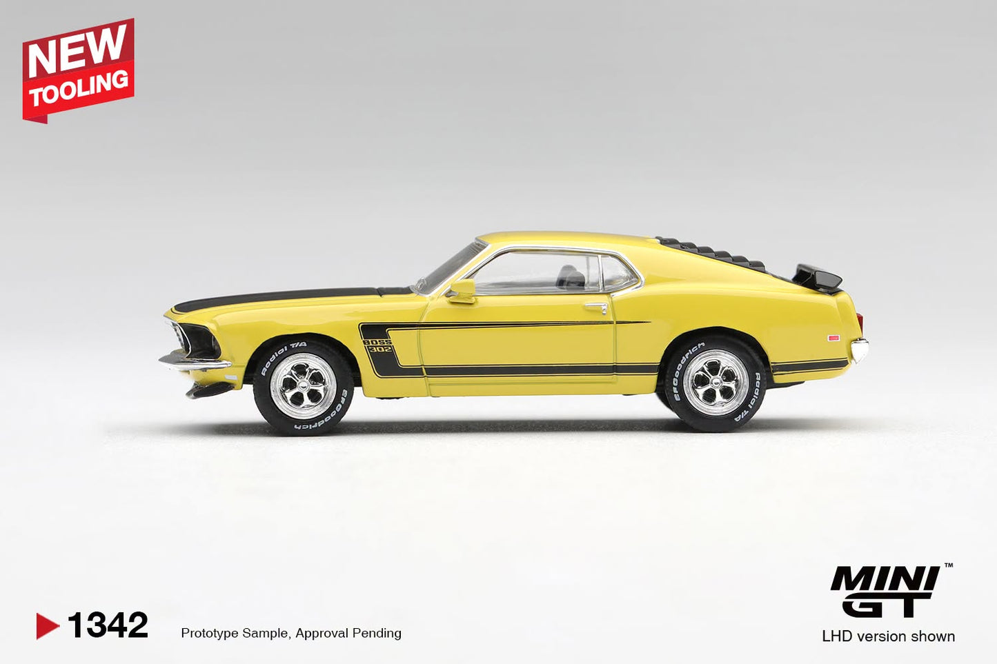 *Pre-Order* Mini GT No.1342 Ford Mustang Boss 302 1969 Bright Yellow