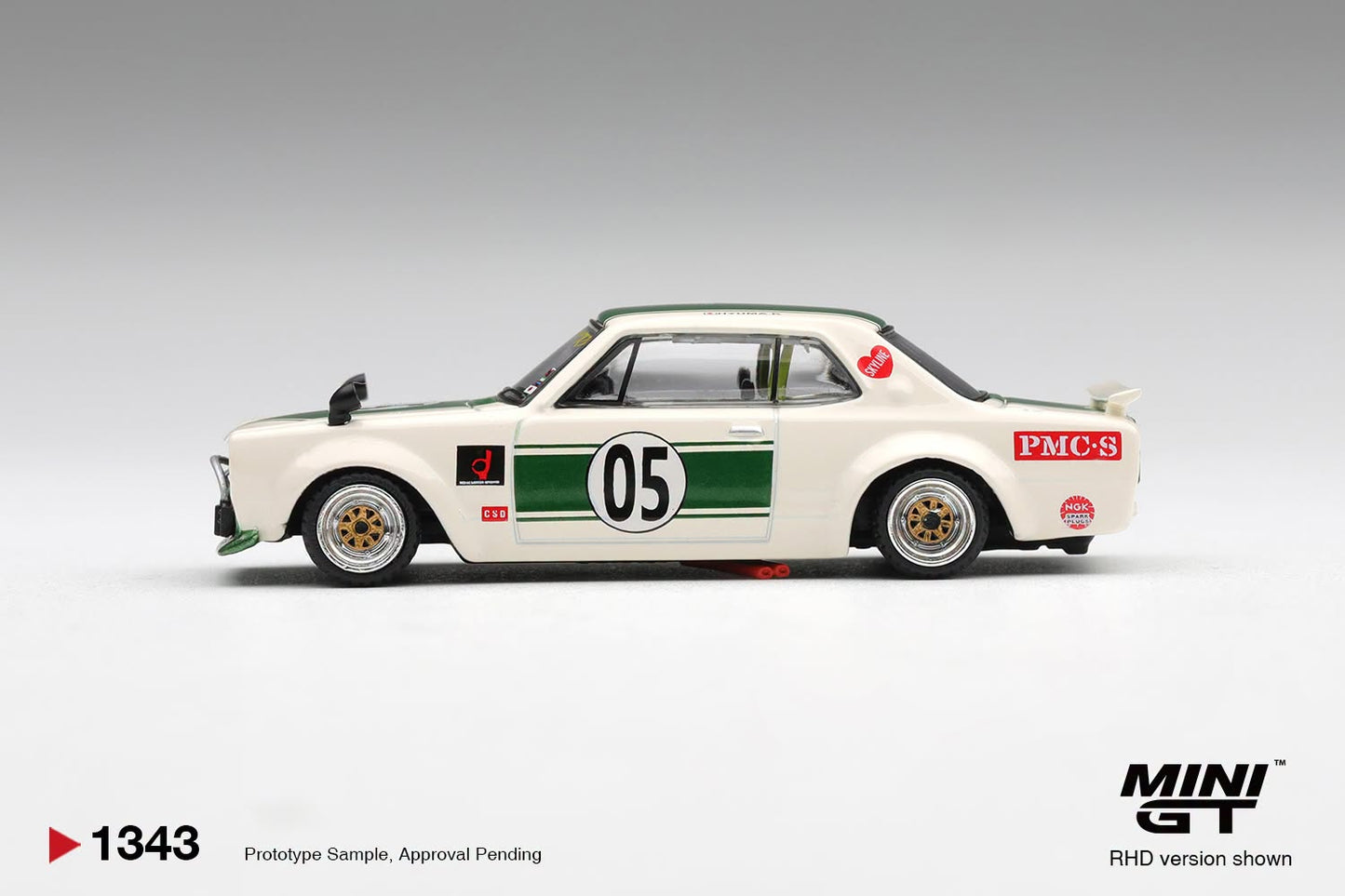 *Pre-Order* Mini GT No.1343 Nissan Skyline LB-WORKS "HAKOSUKA" White / Green
