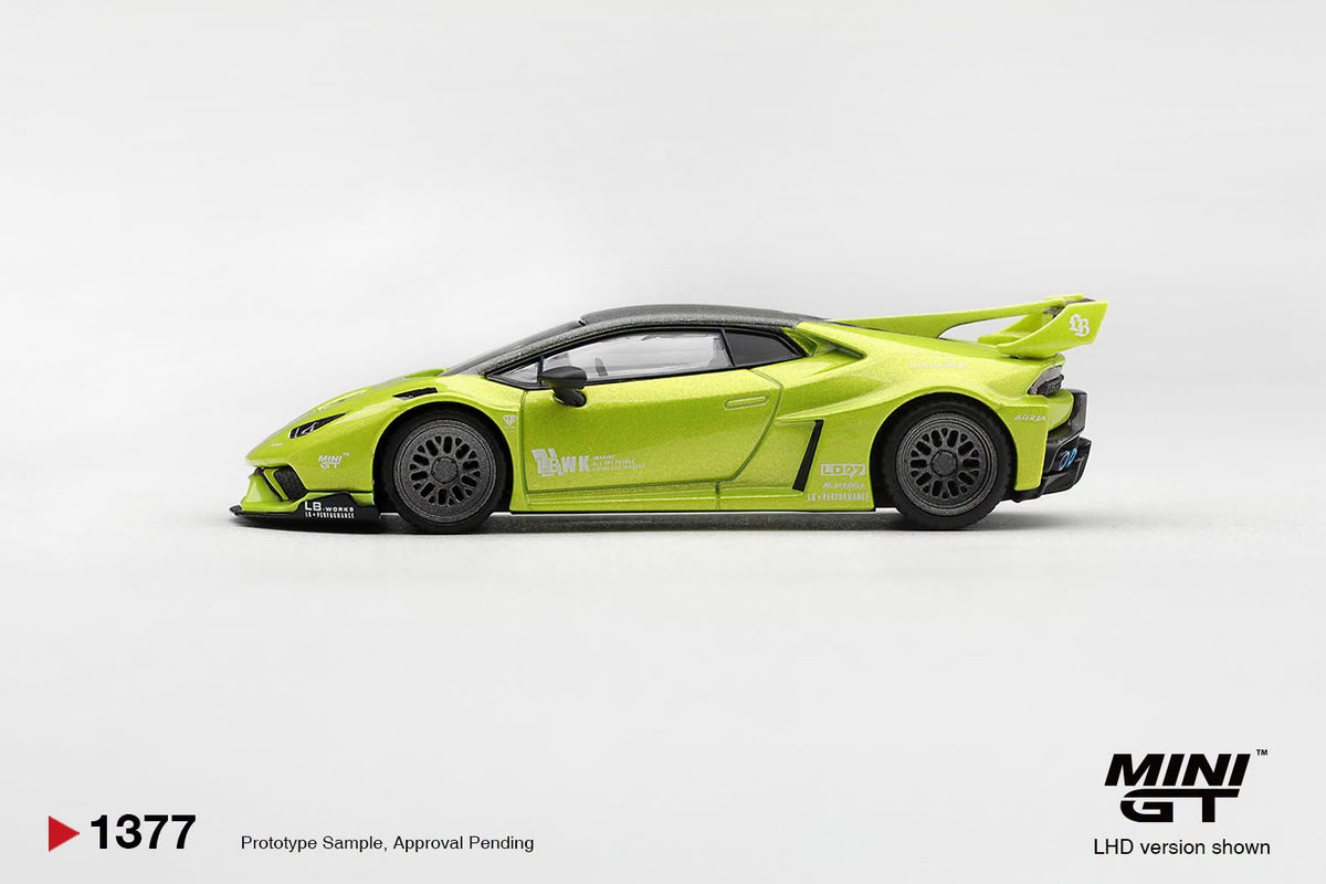 *Pre-Order* Mini GT No.1377 Lamborghini Huracán LB★WORKS Lime Metallic