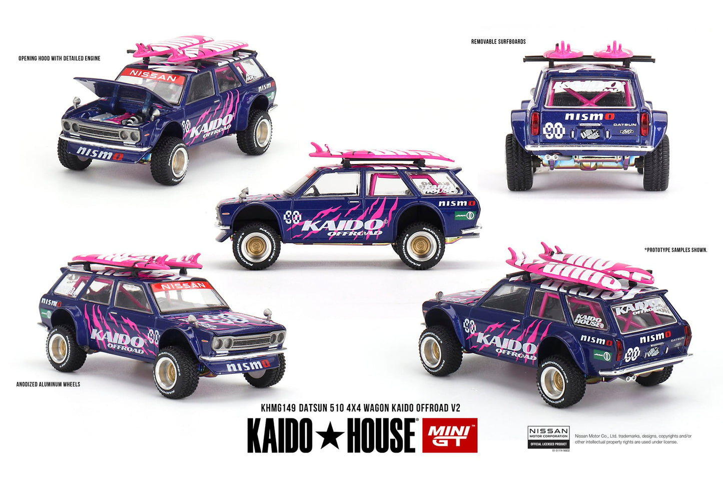 Mini GT x Kaido House No.149 Datsun 510 4x4 Wagon Kaido Offroad V2