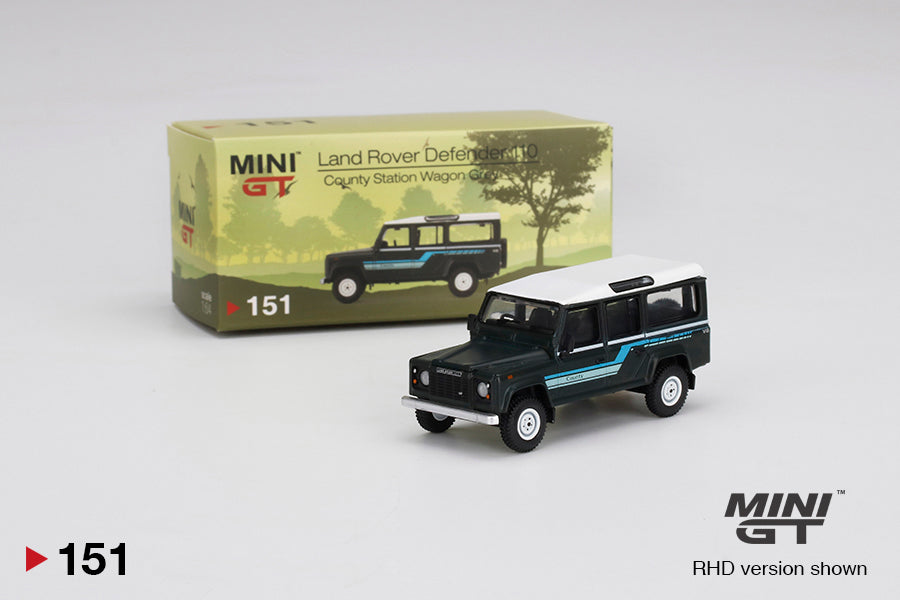 Mini GT No.151 Land Rover Defender 110 1985 County Station Wagon Grey