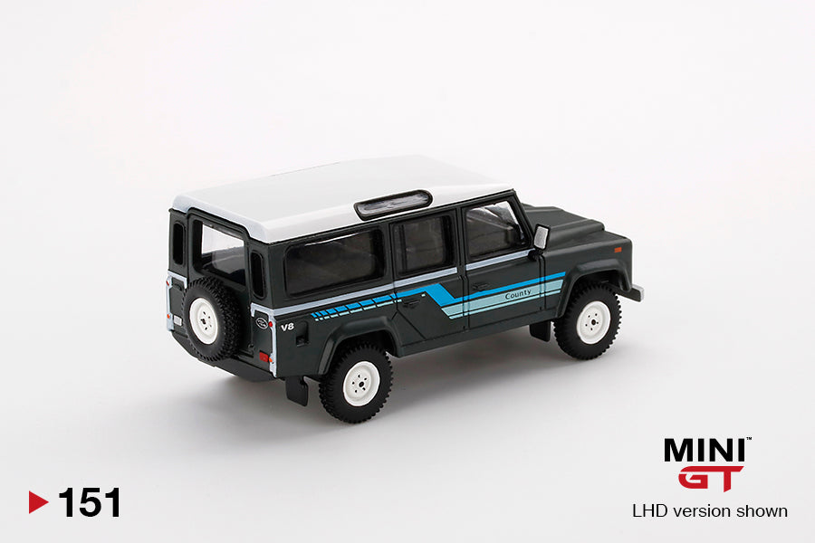 Mini GT No.151 Land Rover Defender 110 1985 County Station Wagon Grey