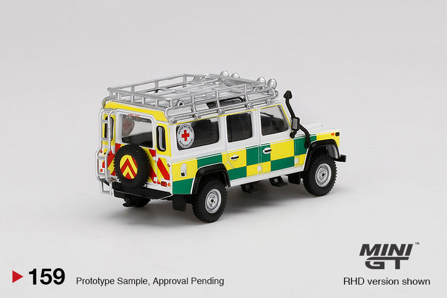 Mini GT No.159 Land Rover Defender 110 British Red Cross Search & Rescue (White) - US Exclusive (Blister Pack)