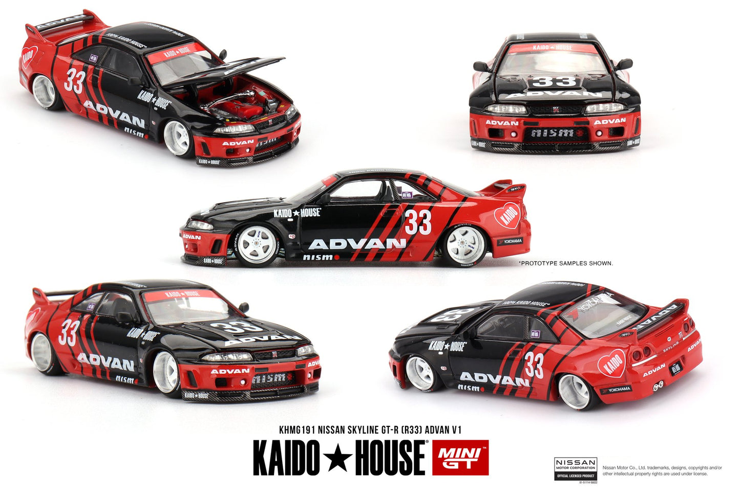 *Pre-Order* Mini GT x Kaido House No.191 Nissan Skyline GT-R (R33) Kaido Works ADVAN