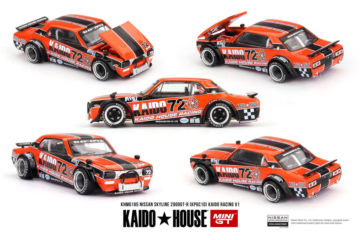 Mini GT x Kaido House No.195 Nissan Skyline 2000GT-R (KPGC10) Kaido Racing V1