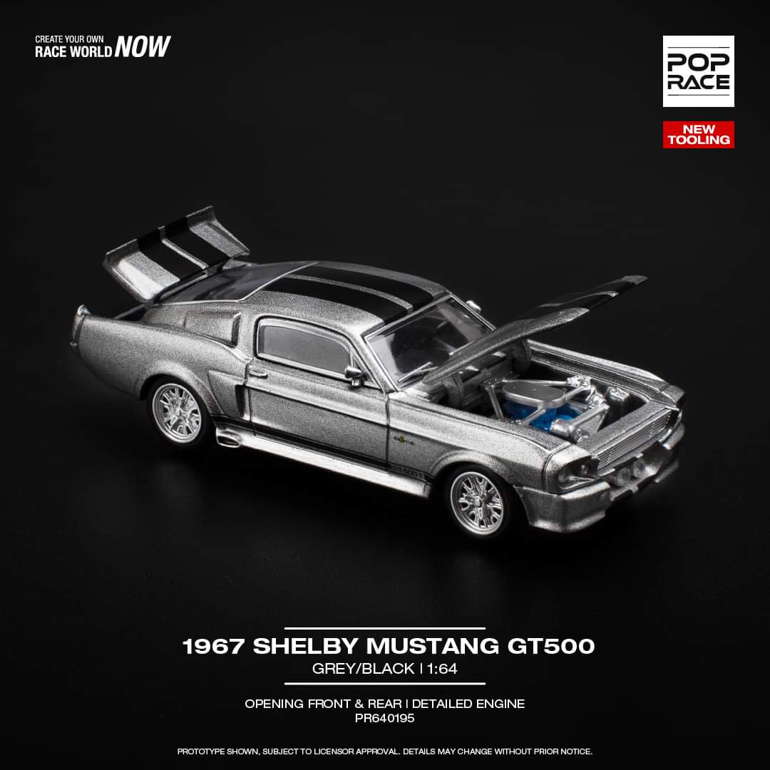 Pop Race 1967 Shelby Mustang GT500 - Grey/Black