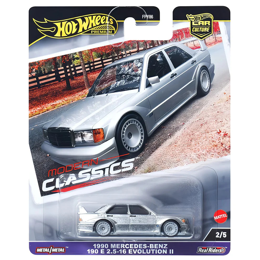 Hot Wheels Premium Car Culture Modern Classics 2/5 1990 Mercedes-Benz 190 E 2.5-16 Evolution II - Japanese Stock