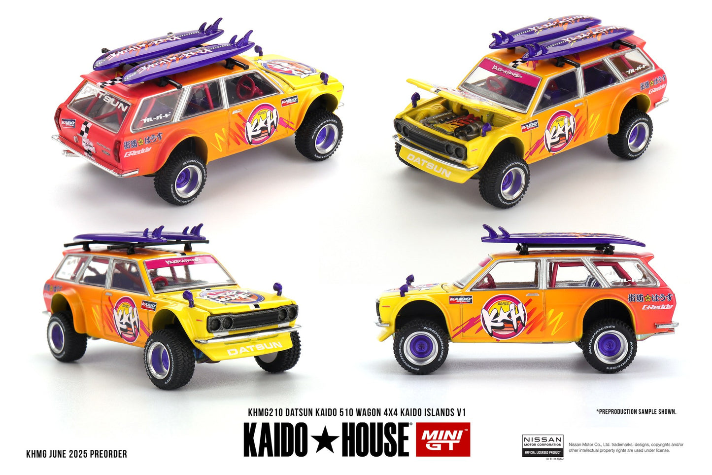 *Pre-Order* Mini GT x Kaido House No.210 Datsun KAIDO 510 Wagon 4x4 Kaido ISLANDS V1