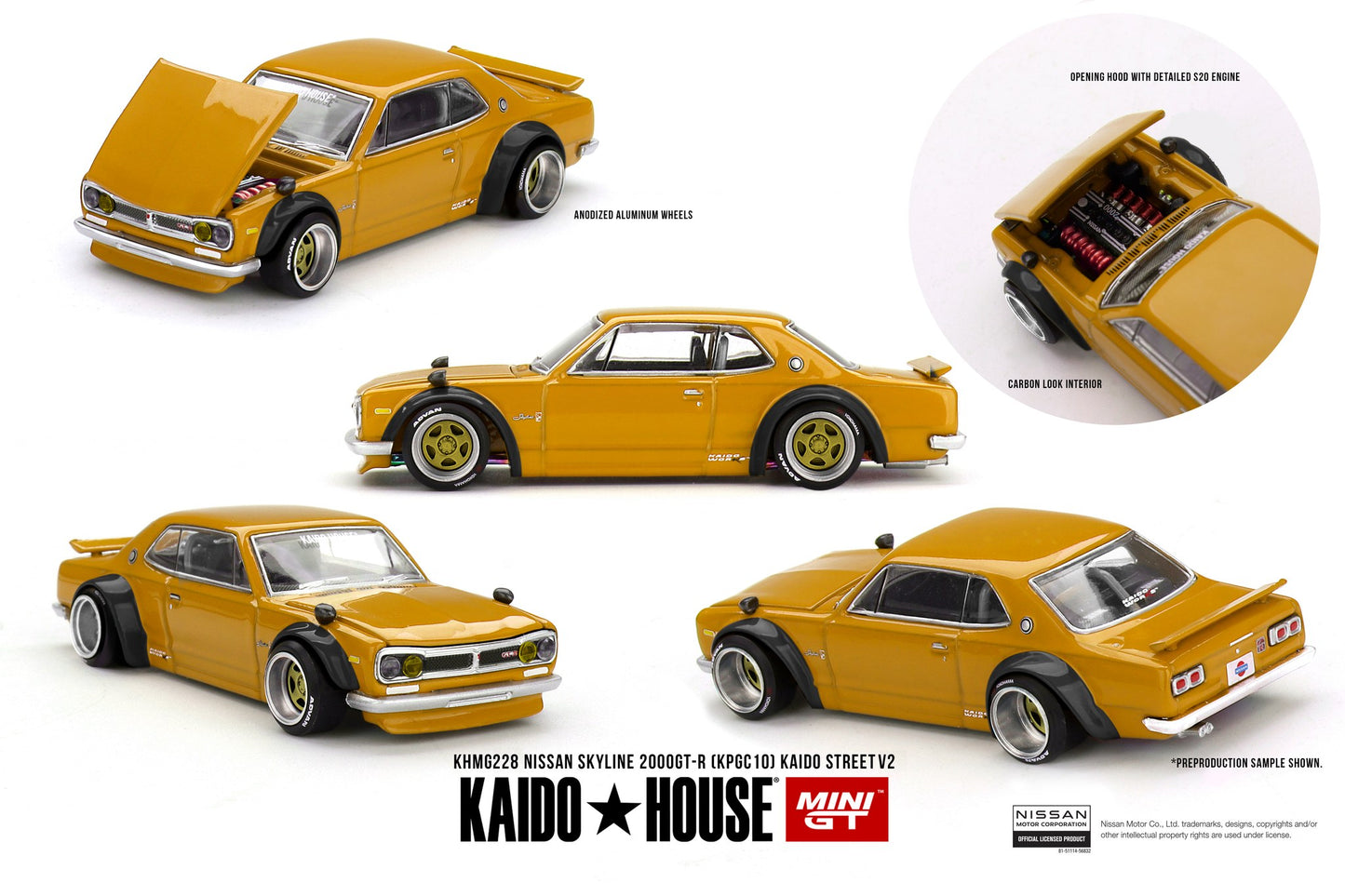 *Pre-Order* Mini GT x Kaido House No.228 Nissan Skyline 2000 GT-R (KPGC10) Kaido Street V2