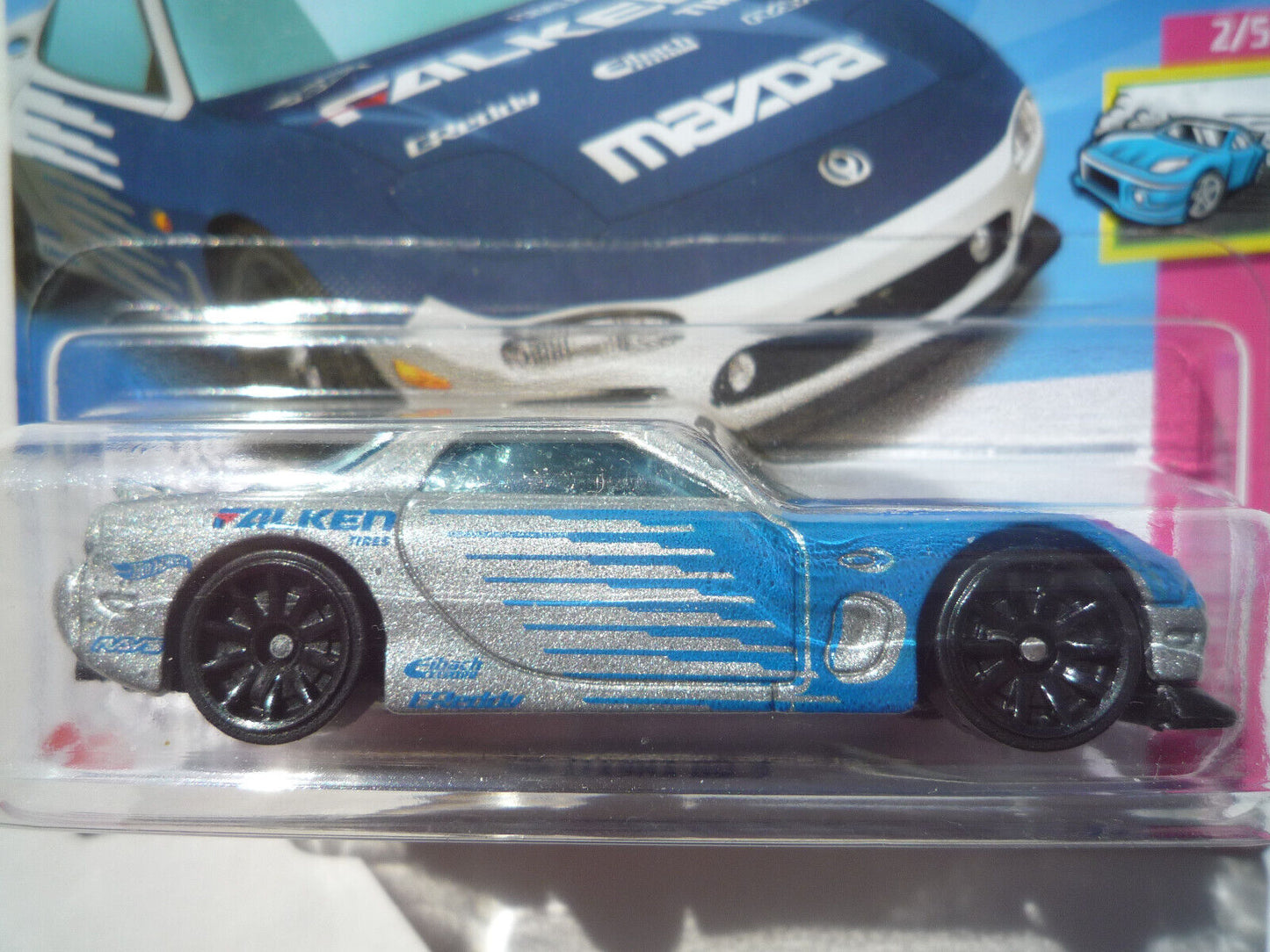 Hot Wheels HW Drift 2/5 '95 Mazda RX-7 (Blue & White) - Japanese Card