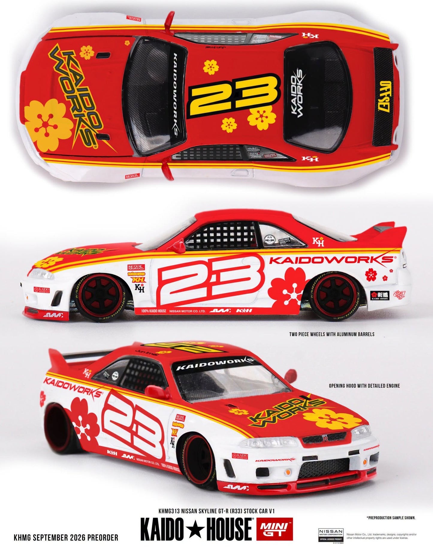 *Pre-Order* Mini GT x Kaido House No.313 Nissan Skyline GT-R (R33) Kaido Stock Car V1