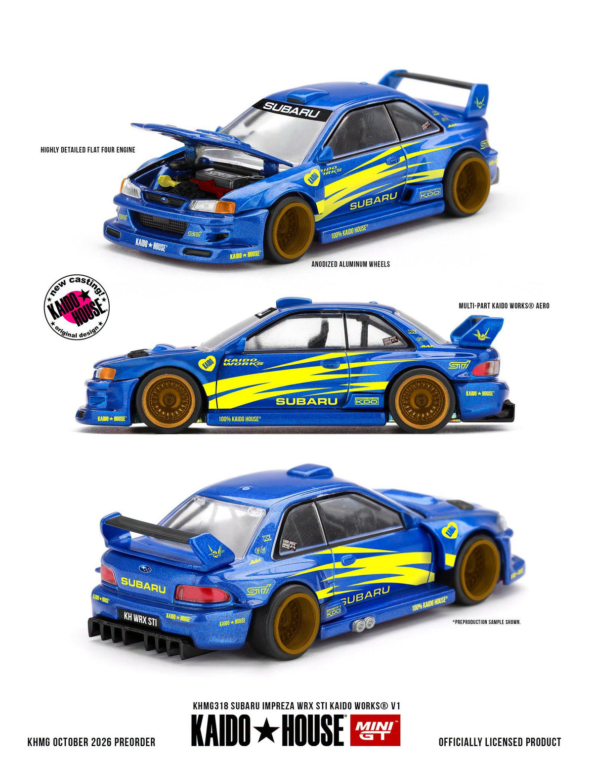 *Pre-Order* Mini GT x Kaido House No.318 Subaru Impreza WRX STI KAIDO WORKS V1