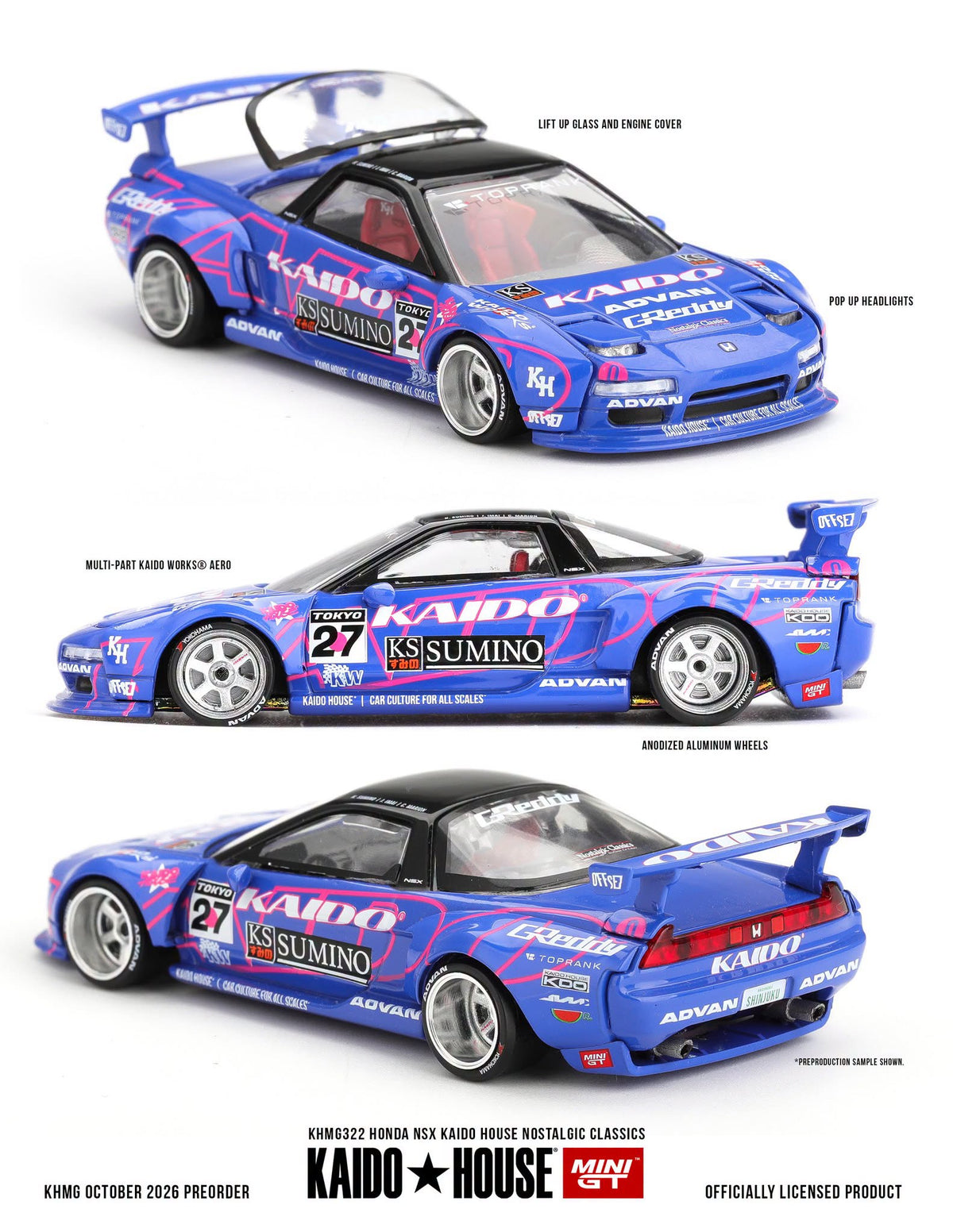 *Pre-Order* Mini GT x Kaido House No.322 Honda NSX Kaido House Nostalgic Classics