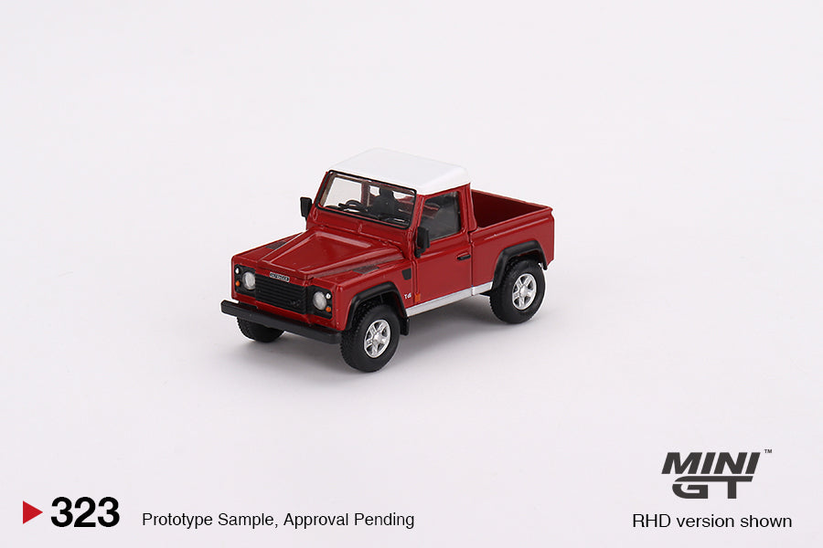 Mini GT No.323 Land Rover Defender 90 Pickup Masai Red