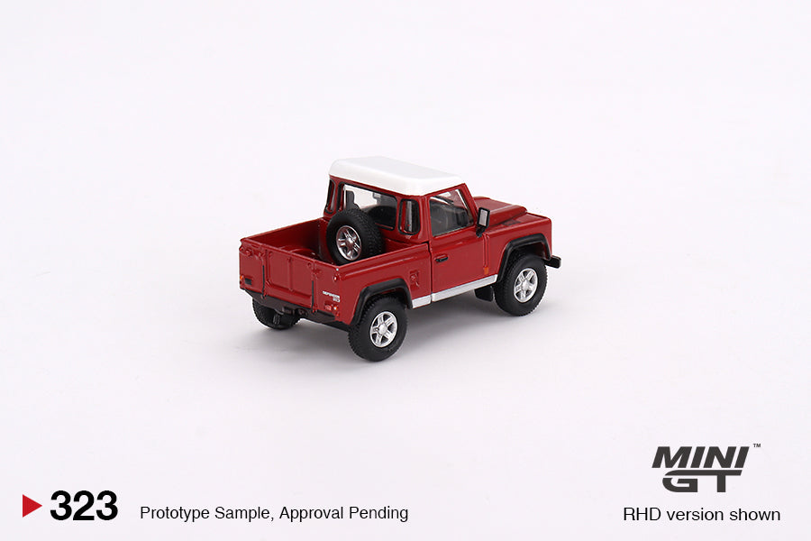 Mini GT No.323 Land Rover Defender 90 Pickup Masai Red