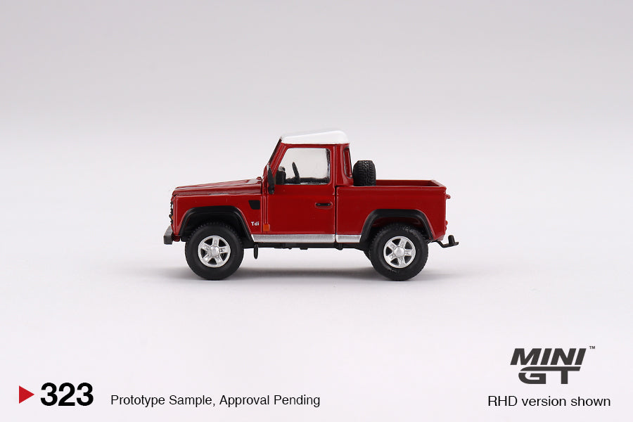 Mini GT No.323 Land Rover Defender 90 Pickup Masai Red