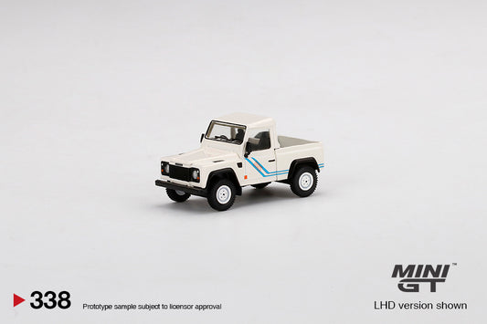 Mini GT No.338 Land Rover Defender 90 Pickup White