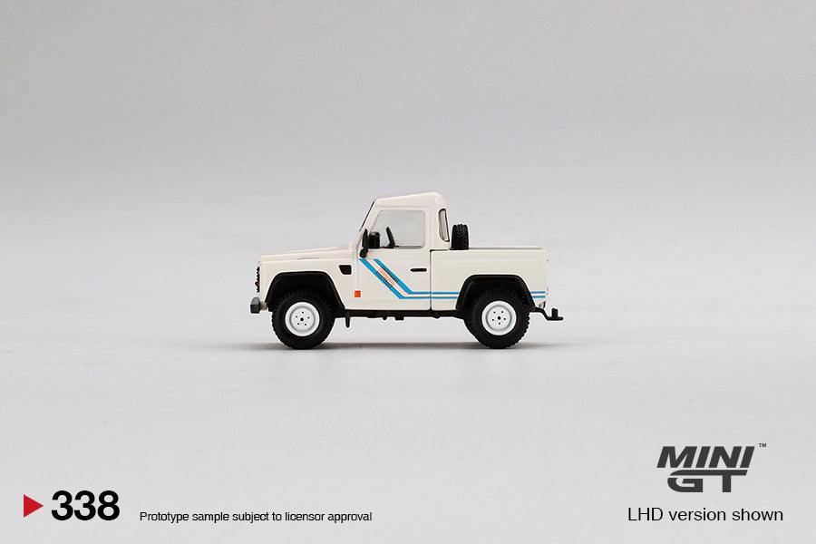Mini GT No.338 Land Rover Defender 90 Pickup White