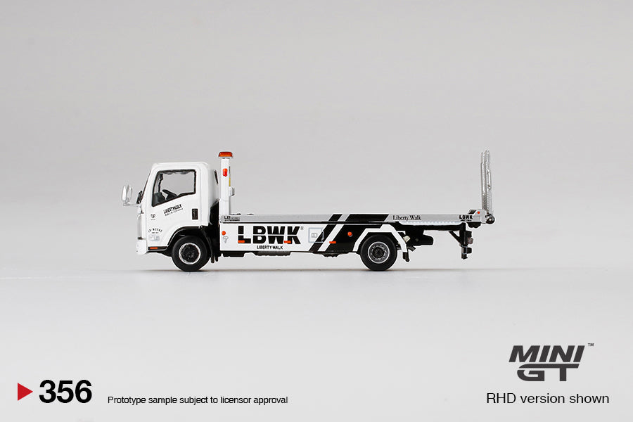 Mini GT No.356 Mini GT x Tiny Isuzu N-Series Vehicle Transporter LBWK White