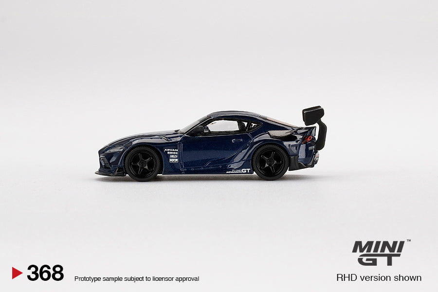 Mini GT No.368 HKS Toyota GR Supra (A90) Downshift Blue