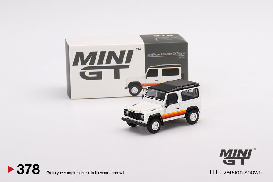 Mini GT No.378 Land Rover Defender 90 Wagon White