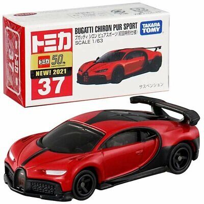 Tomica No.37 Bugatti Chiron Pur Sport (Red) - First Edition