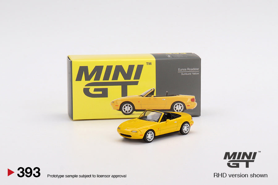Mini GT No.393 Eunos Roadster Sunburst Yellow