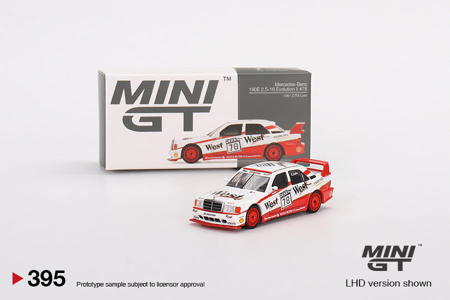 Mini GT No.395 Mercedes-Benz 190E 2.5-16 Evolution II #78 1991 DTM Lohr