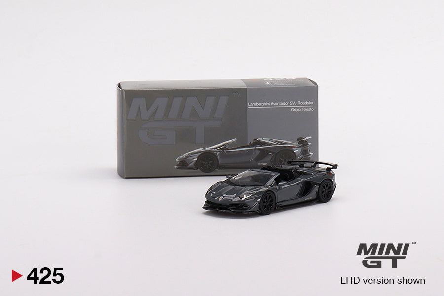 Mini GT No.425 Lamborghini Aventador SVJ Roadster Grigio Telesto