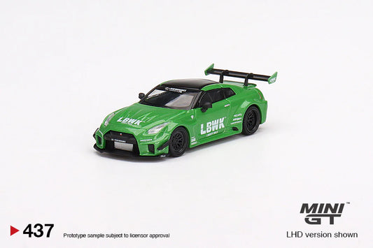 Mini GT No.437 LB-Silhouette Works GT Nissan 35GT-RR Ver.2 Apple Green