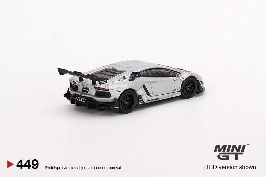 Mini GT No.449 LB★WORKS Lamborghini Aventador Limited Edition Matt Silver