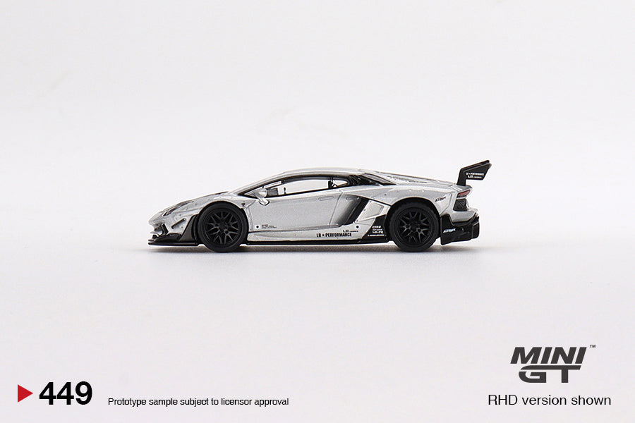 Mini GT No.449 LB★WORKS Lamborghini Aventador Limited Edition Matt Silver