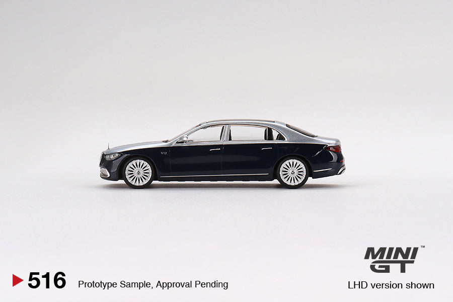 Mini GT No.516 Mercedes-Maybach S 680 Cirrus Silver / Nautical Blue Metallic