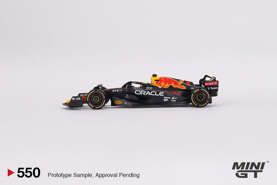Mini GT No.550 Oracle Red Bull Racing RB18 #1 Max Verstappen 2022 Monaco Grand Prix 3rd Place