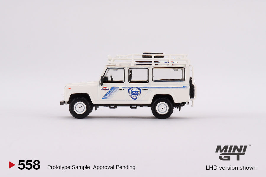 Mini GT No.558 Land Rover Defender 110 1991 Safari Rally Martini Racing Support Vehicle