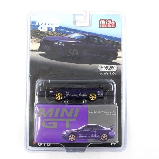 Mini GT No.616 Nissan Skyline GT-R (R34) Tommykaira R-z Midnight Purple (Blister Pack) - MiJo Exclusives
