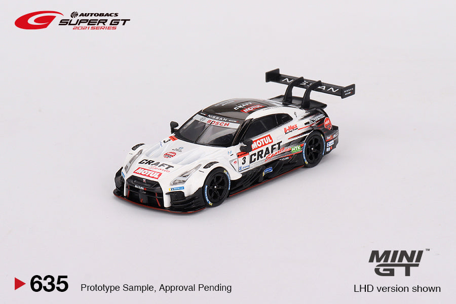 Mini GT No.635 Nissan GT-R Nismo GT500 #3 "CRAFTSPORTS MOTUL GT-R" NDDP Racing with B-Max 2021 Super GT Series (Blister Pack) - Japan Exclusive