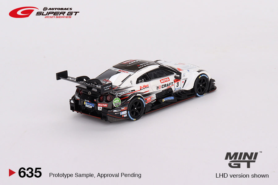 Mini GT No.635 Nissan GT-R Nismo GT500 #3 "CRAFTSPORTS MOTUL GT-R" NDDP Racing with B-Max 2021 Super GT Series (Blister Pack) - Japan Exclusive
