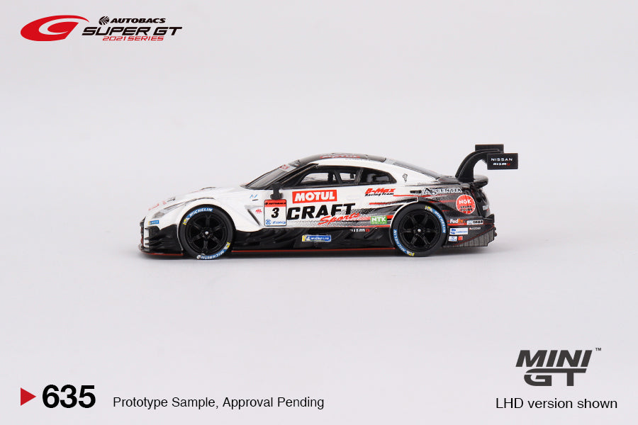 Mini GT No.635 Nissan GT-R Nismo GT500 #3 "CRAFTSPORTS MOTUL GT-R" NDDP Racing with B-Max 2021 Super GT Series (Blister Pack) - Japan Exclusive